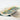 Pair of white flip-flops with colorful abstract design on a white background