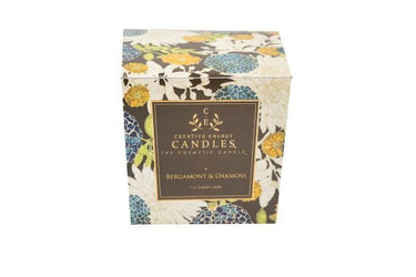 Soy Lotion Candle box with floral design and 'Creative Energy Candles' branding on a white background