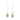 Pair of earrings with green gemstones on a white background