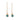 Gold earrings with teal gemstones on a white background