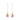 Pair of earrings with pink gemstones on a white background
