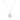 Gold necklace with a blue gemstone pendant on a white background