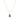 Gold necklace with a blue gemstone pendant on a white background