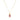 Gold necklace with a pink gemstone pendant on a white background