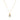 Gold necklace with a clear gemstone pendant on a white background