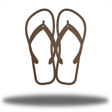 Brown flip-flop sandals on a white background