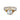 Silver ring with a gold band and clear gemstone on a white background