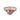 Ring with pink gemstone and gold and silver band on white background