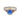 Ring with blue gemstone and gold and silver band on white background
