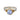Ring with a gold and silver band and a large gemstone on a white background