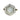 Ring with a hexagonal gemstone and silver bezel on a white background