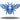 Blue bee-shaped decorative item on a white background