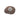 Brown stone with a pewter pendant featuring a face design on a white background