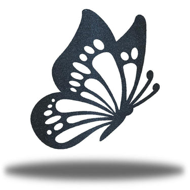 Black Monarch Butterfly Metal Wall Art on a white background