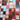 Multicolored square tiles arranged in a pattern