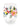 Clear glass with colorful floral design on a white background