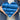 Blue heart-shaped object held by hands
