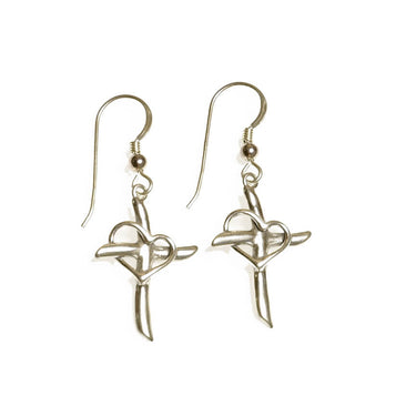 Promise Cross Sterling Silver Earrings