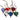Set of colorful heart-shaped ornaments on a white background
