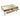 Wooden puzzle table with glass top and storage drawers on a white background