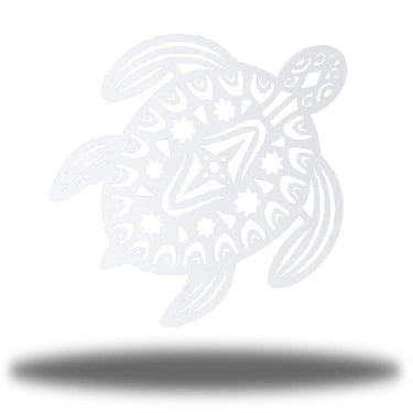 Decorative white Metal Wall Art turtle on a white background