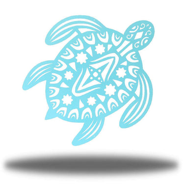Decorative Metal Wall Art turtle with patterns on a white background