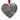 Heart-shaped floral ornament with a red ribbon on a white background