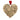 Heart-shaped decorative ornament with floral patterns and red accents on a white background