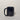 Black mug on a light gray background