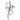 Metallic heart-shaped wall cross on a white background