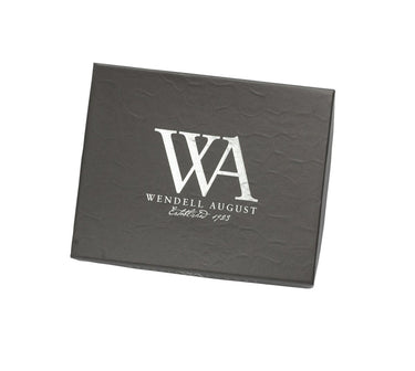 Black box with 'Wendell August' logo on a white background