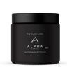 Black container of Alpha Water-Based Pomade with visible branding on a white background