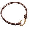 Bronze Hook Anklet – Handmade Double Leather Cord Jewelry