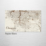Map of Chesapeake, Virginia on a textured surface with 'Papier Blanc' branding.