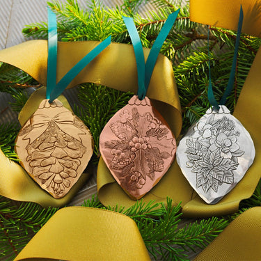 Christmas Botanicals Ornament Three Piece Set