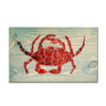 Crab Sea Glass Hand Painted Wall Art on Distressed Wood Wall Art Salty Signs Designs Red Gray Plank Eclectic Treasures