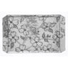 Decorative glass tray with floral design on a white background