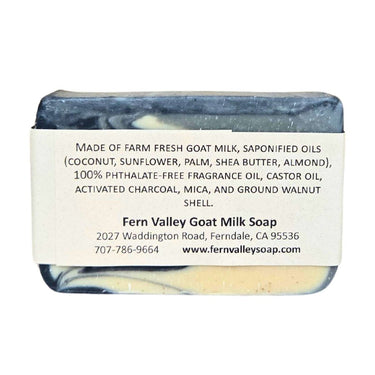 Fern Valley Goat Milk Handmade goat milk soap with gentle exfoliation with label on a white background