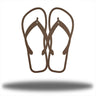 Brown flip-flop sandals on a white background
