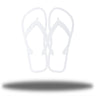 White Flip Flops Metal Wall Art on a white background