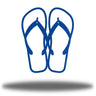 Blue Flip Flops Metal Wall Art on a white background