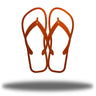 Pair of brown Flip Flops Metal Wall Art on a white background