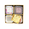 Set of four Soy Lotion Candles in a decorative box with a gold lid featuring 'Garden' text.