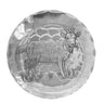 Decorative plate with a goat illustration on a white background