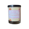 Candle with a label on a white background