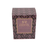 Decorative box for Creative Energy Hockey French Fig and Amber Soy Lotion Candle with floral pattern and product details.