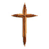 Wooden cross wall art on a white background