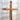 Close-up of a Wooden cross with a blurred white background