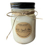 Jar candle labeled 'Hot Apple Pie' by Luxxe Candles on a white background