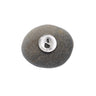 Round stone with a silver number '8' charm on a white background